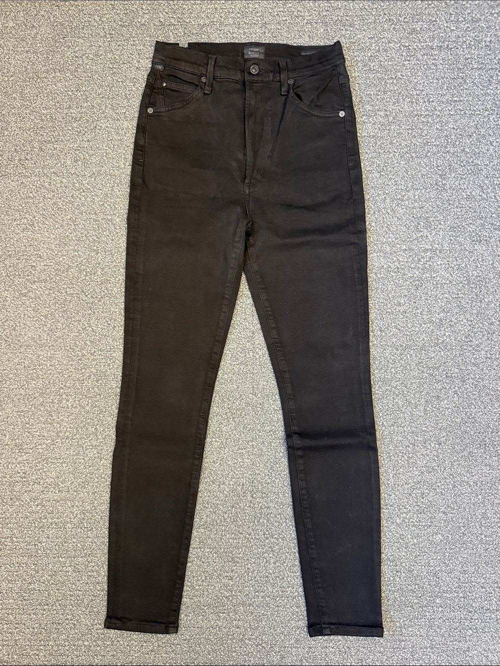 Citizens of Humanity Chrissy High Rise Skinny Jeans in Plush Black